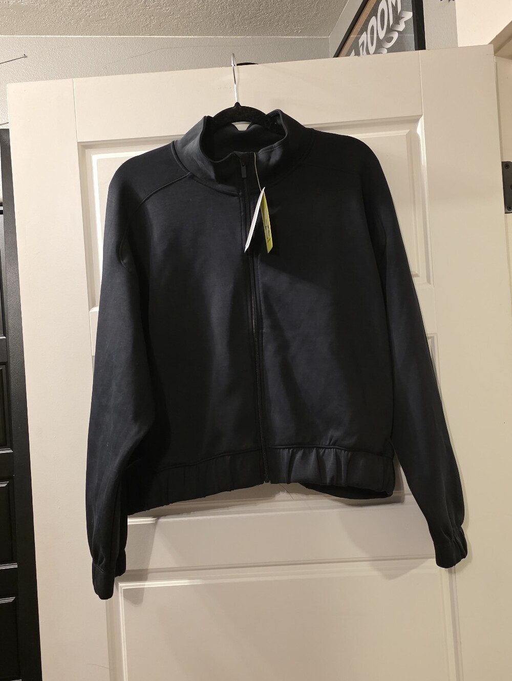 Women's Black Sandwash Full-Zip Jacket - All In Motion Size XXL